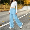 thumbnail image 5 of LUGOGNE Boys Girls Fleece Lined Sweatpants Kids Wide Leg Winter Pants with Pockets Comfortable Loose Lounge Track Pants, 5 of 9