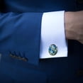 thumbnail image 3 of PhooArto Men's Classic Stainless Steel, Blue Rose Rustic Wood Pattern Cufflinks Business Wedding Shirts, Black, 3 of 6