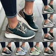 thumbnail image 2 of Mepaouo Wedge Sneakers for Women High Heel Platform Fashion Lace up Sneakers with Arch Support(Green,9), 2 of 6