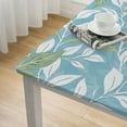 thumbnail image 4 of BANET Square Tablecloth with Backing Square Table Cloth Cover Wipeable Spillproof Waterproof Oilcloth Lace Floral Tablecloths Blue Leaf white, 4 of 7