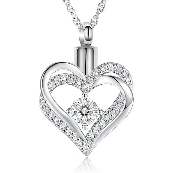 Cremation Jewelry Heart Urn Necklace for Ashes for Women Gilrs Memorial Keepsake Birthstone Pendant