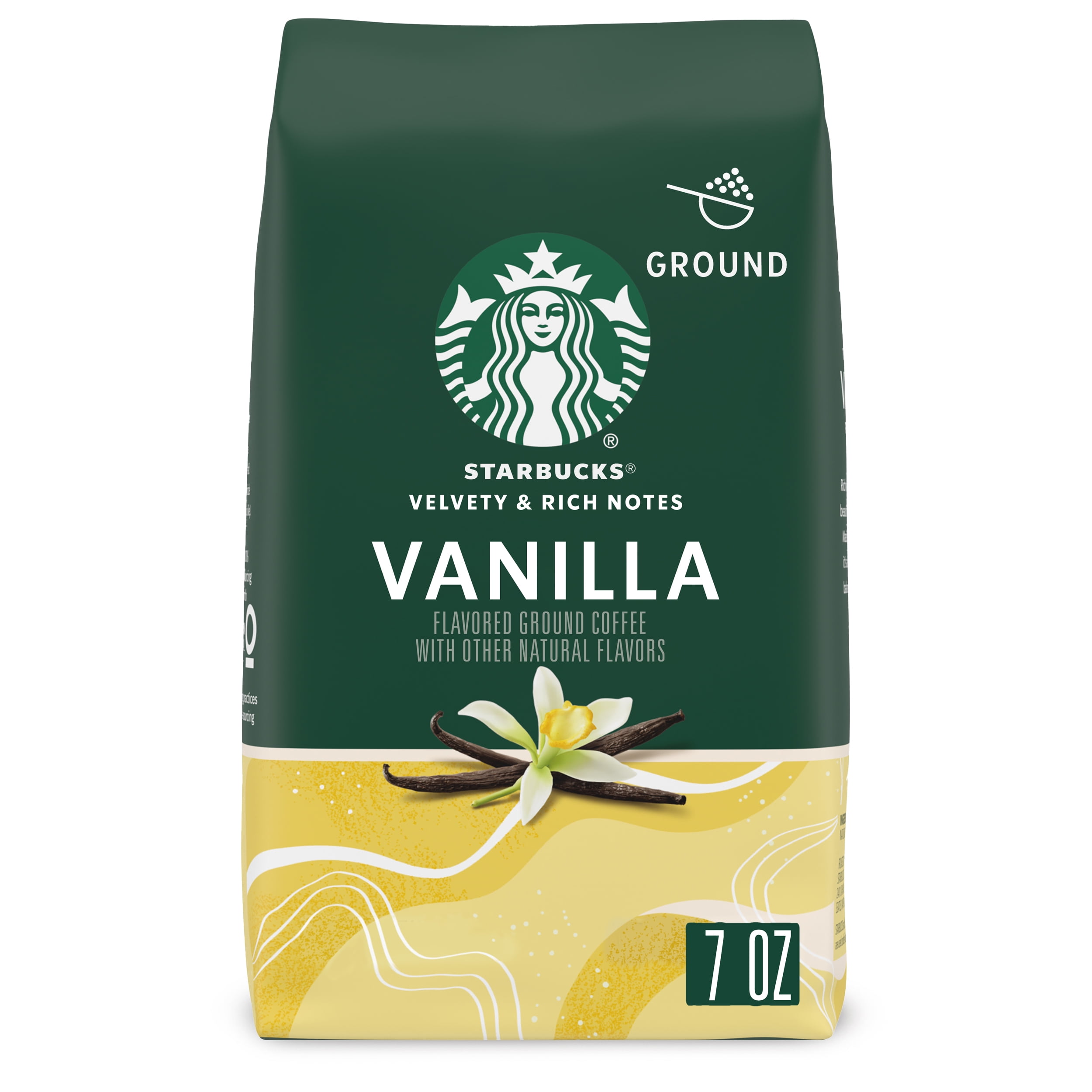 Starbucks Vanilla Flavored, Ground Coffee, Naturally Flavored, 7 oz
