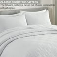 thumbnail image 5 of Exclusivo Mezcla White Twin Quilt Set, Square Pattern Ultrasonic Lightweight Bedspreads, Soft Coverlets Bedding Set with Pillow Sham, 5 of 7