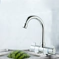 thumbnail image 4 of Foldable RV Faucet Rotating Two Handle Deck/Wall Mounted RV Kitchen Faucet Hot and Cold Water, 4 of 8