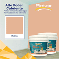 thumbnail image 2 of PINTEX Galon de Pintura para Pared Vinil-Acrílica | Fácil Aplicación, Alta Cobertura y Resistente a la Lluvia | Pintura Acrilica para Interiores Exteriores Mate | 3.8 L c/u | Color(MELON), 2 of 8