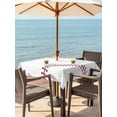 thumbnail image 2 of Outdoor Tablecloth with Umbrella Hole and Zipper, Baseball Square Table Cloth 54x54 Inch Waterproof Tablecloth, Modern Minimalist Red Lines Picnic Table Cover for Patio Camping, 2 of 7