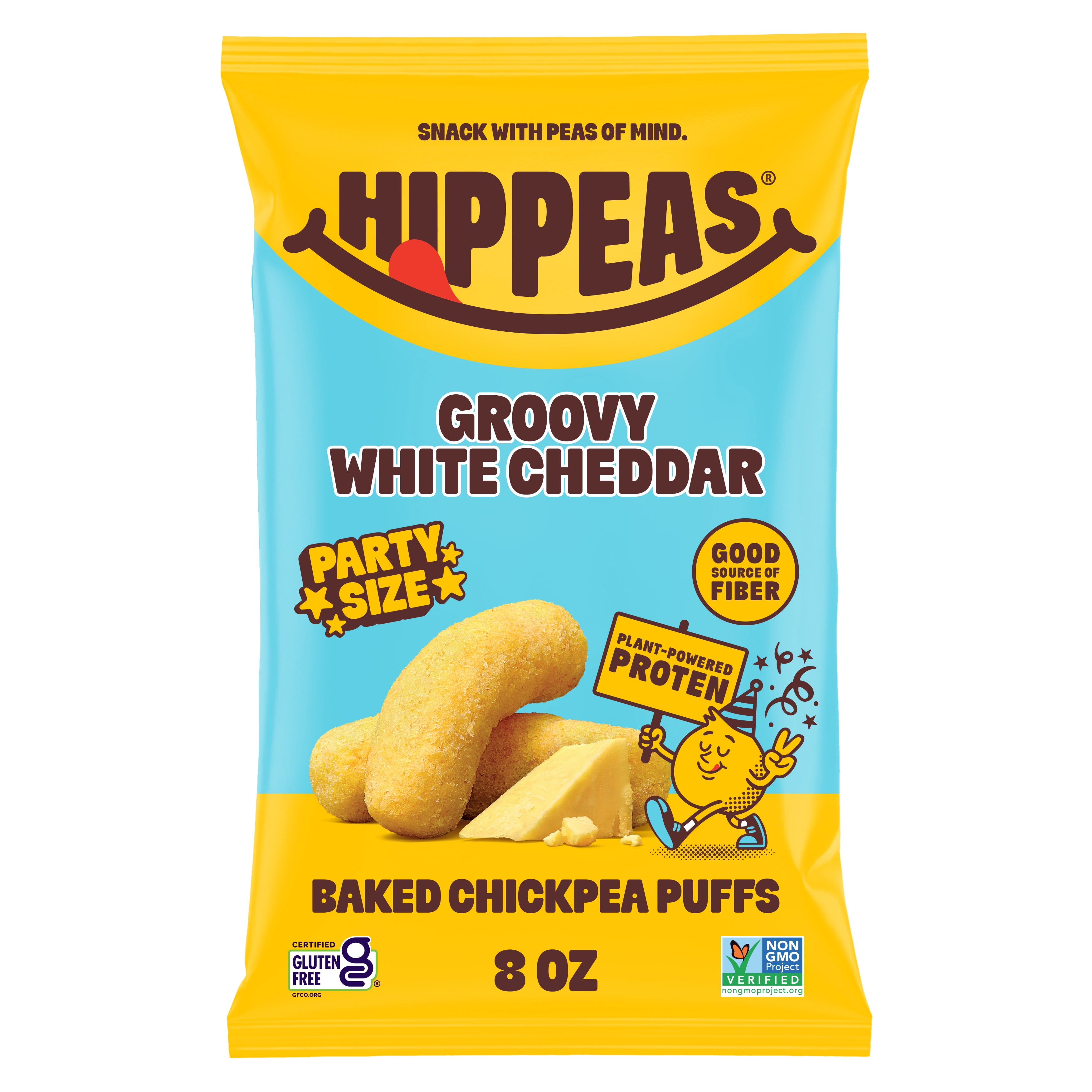 (2 pack) HIPPEAS Chickpea Puffs, Groovy White Cheddar, Gluten Free, Dairy Free, 4g Protein, 8 oz