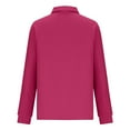 thumbnail image 6 of GEWSEY Women Tops Quarter Zip Fall Winter Spring Tunic Casual Oversized Sweatshirt Ribbed Quilted Pullover Vneck Outfit 2025 (Hot Pink, S), 6 of 9