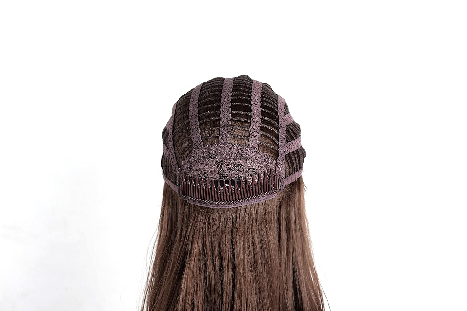 Onedor 23" Curly Hair Women Ladies 3/4 Half Wig Premium Japanese Synthetic Premium Japanese High-Temperature Fiber fibers Wigs with Secured Mesh Head Cap (Slightly Curl, R1)