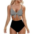 thumbnail image 1 of Bikini dividido Traje de baño para mujer Estampado en color Sexy Tirantes finos Vacaciones en la playa Traje de baño para mujer Fridja  nalpqowj60486, 1 of 5
