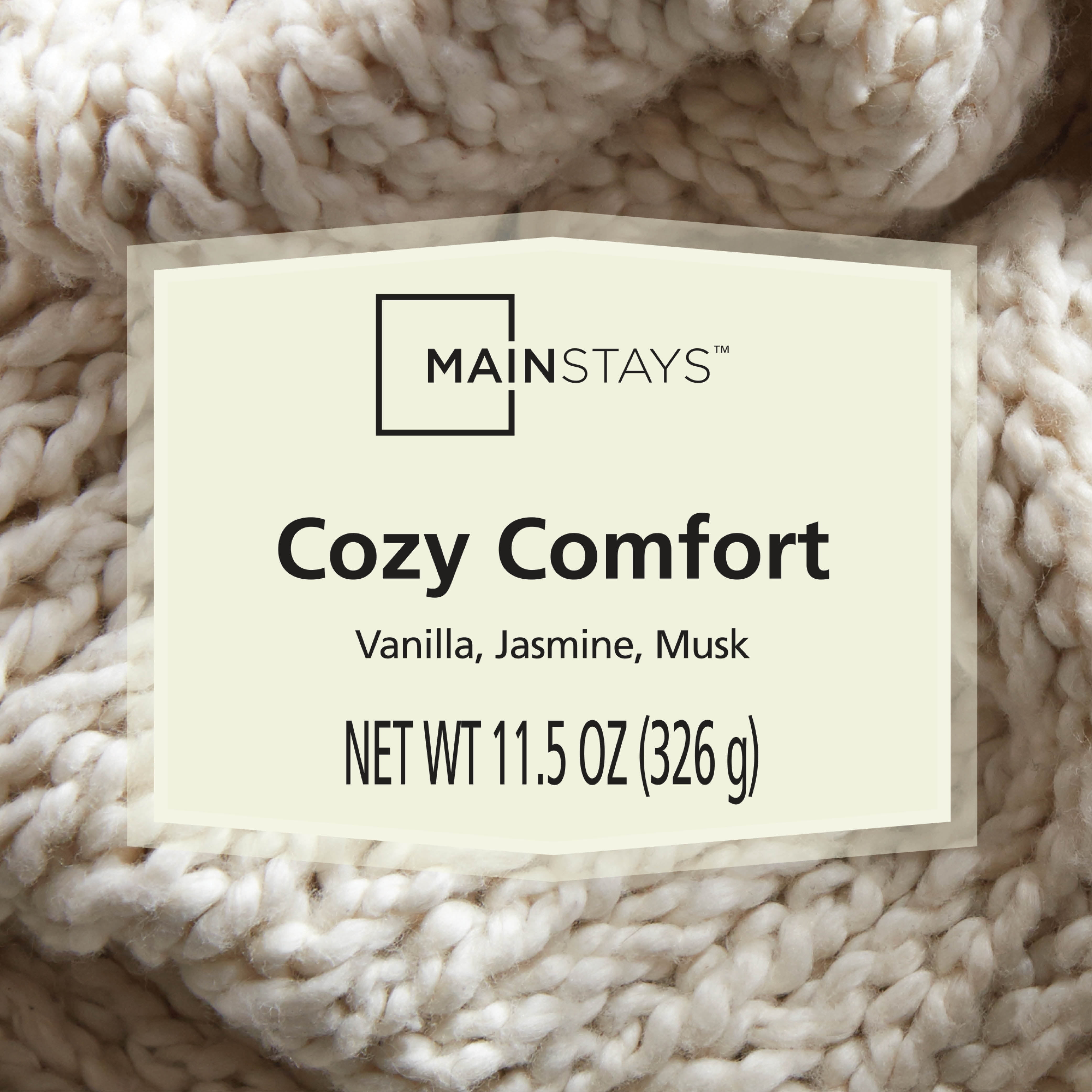 Mainstays 3-Wick Scented Glass Jar Candle, Cozy Comfort, 11.5oz.