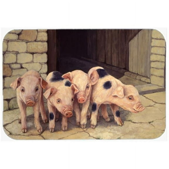 Pigs Piglets by Daphne Baxter Glass Large Cutting Board