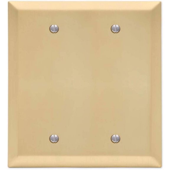 Amerelle 163BBSB Moderne Wallplate 2 Blank Steel Polished Brass 1-Pack