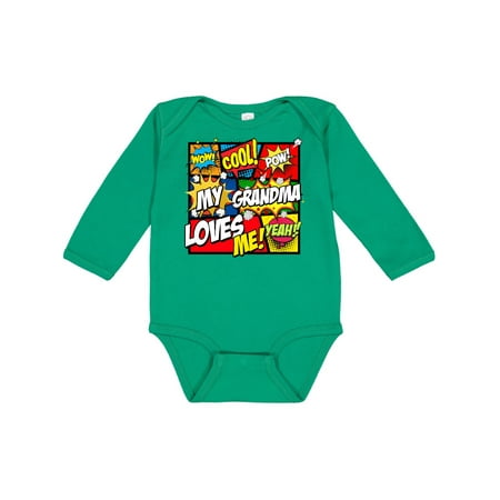 

Inktastic My Grandma Loves Me Gift Baby Boy or Baby Girl Long Sleeve Bodysuit