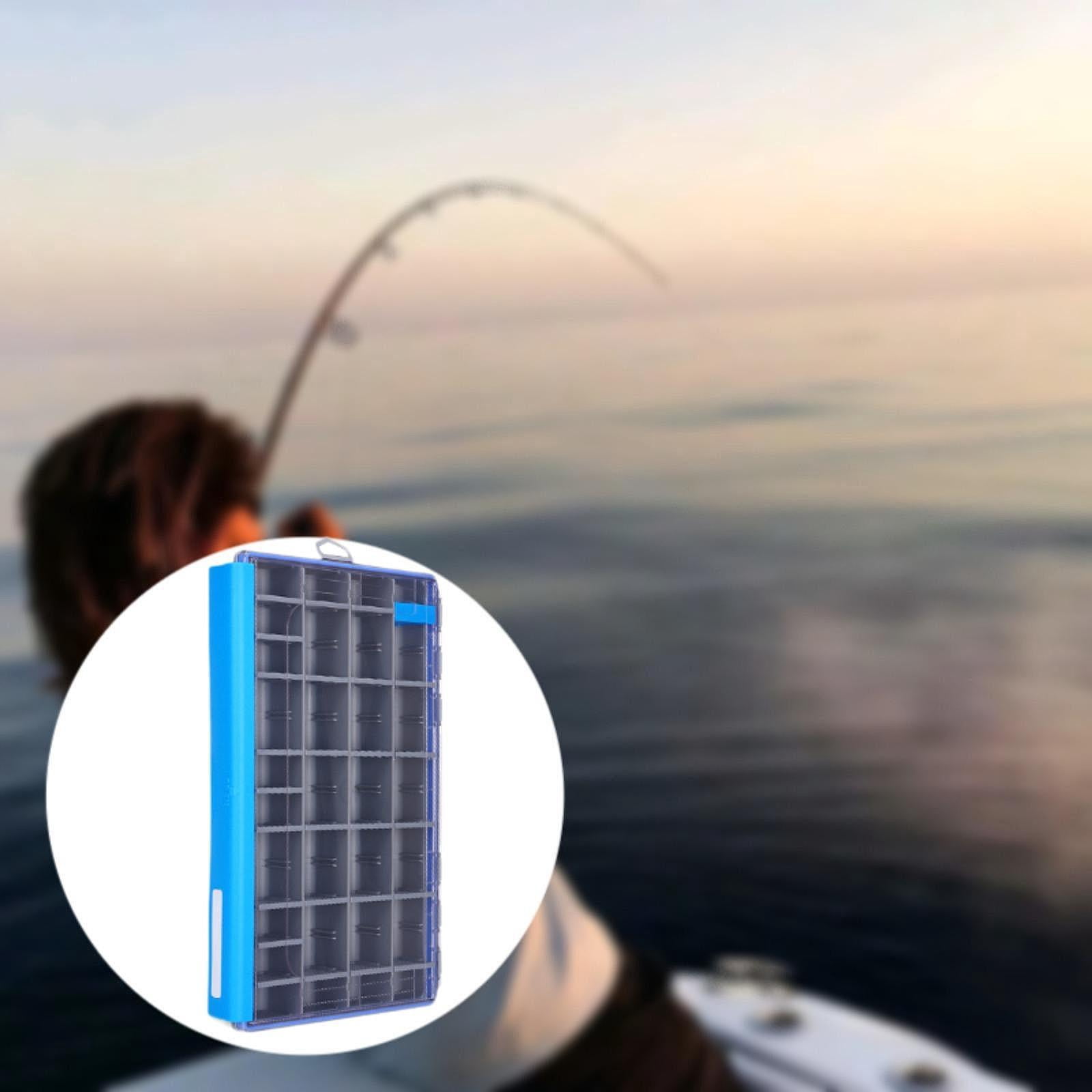 Miulika Fishing Tackle Box Organizer Multifunctional Waterproof Portable Fishing Tool Box with Removable Dividers Sturdy Lure Box Blue