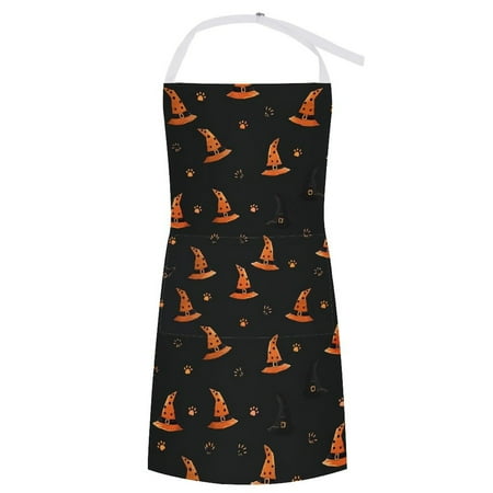 

ZZZHY Mini Witch Hats Tiny Cat Paws-200 Apron with Pockets Adjustable Aprons for Men/Women Waterproof Chef Aprons for Kitchen Gardening Cooking BBQ Baking Halloween Thanksgiving Christmas