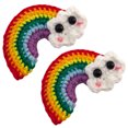 thumbnail image 3 of 1 Pair DIY Hand Knitted Rainbow Hair Clips Colorful Hairpins (Assorted Color), 3 of 7