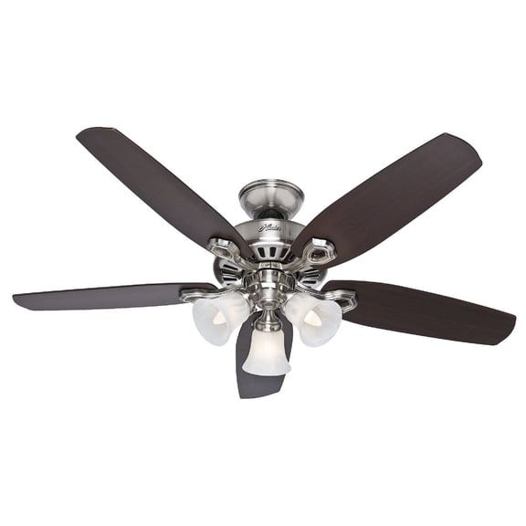 Hunter Fan Company Hunter Indoor Ceiling Fan, with pull chain control - Builder Plus 52 inch, Brushed Nickel, 53237