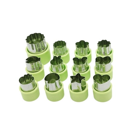 

Guiroate 12pcs Mini Cookie Cutters Pie Crust Vegetable fruit Cutter baking Set tools accessories with bear stars rabbits mushrooms strawberry Heart cookie cutter shapes