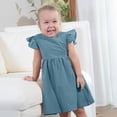 thumbnail image 2 of NIEWTR Robe pour Tout-Petites Filles Confortable à Fleurs à Volants Sans Manches Robe d'Été Bébé Douce Robe de Fête (Bleu, 3-4 Ans), 2 of 8