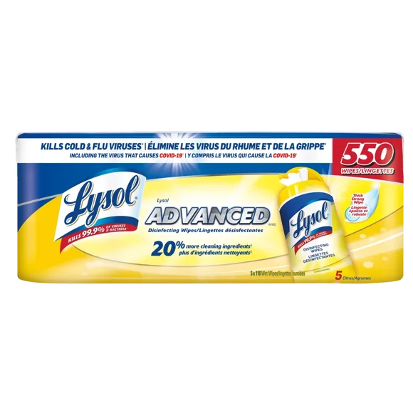 Lysol Lingettes Désinfectantes Avancées, Lot de 110