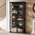 thumbnail image 2 of Tribesigns 71" Tall Bookshelf Set of 2, 6-Tier Industrial Bookcase with Metal Frame, Freestanding Open Storage Shelves for Home Office, 2 of 7