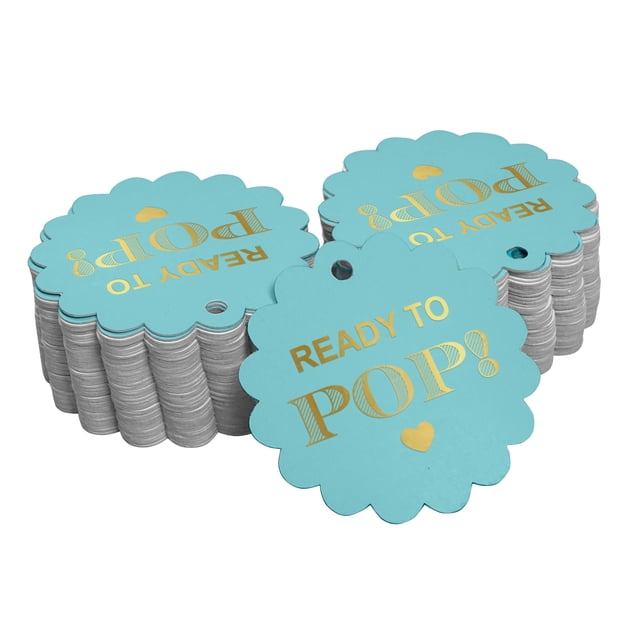 Inkdotpot 50 Pack Real Gold Foil Paper Tags Ready To Pop Baby Shower Favor Hang Tags