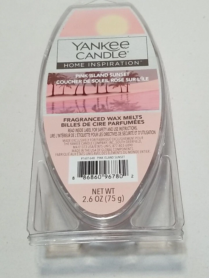 3 Pack Yankee Candle Pink Island Sunset Home Inspiration Warmer Wax Melts 2.6Oz