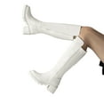 thumbnail image 3 of Womens knee high boots with platform sole round toe and stretch upper for a comfortable fit, 3 of 7