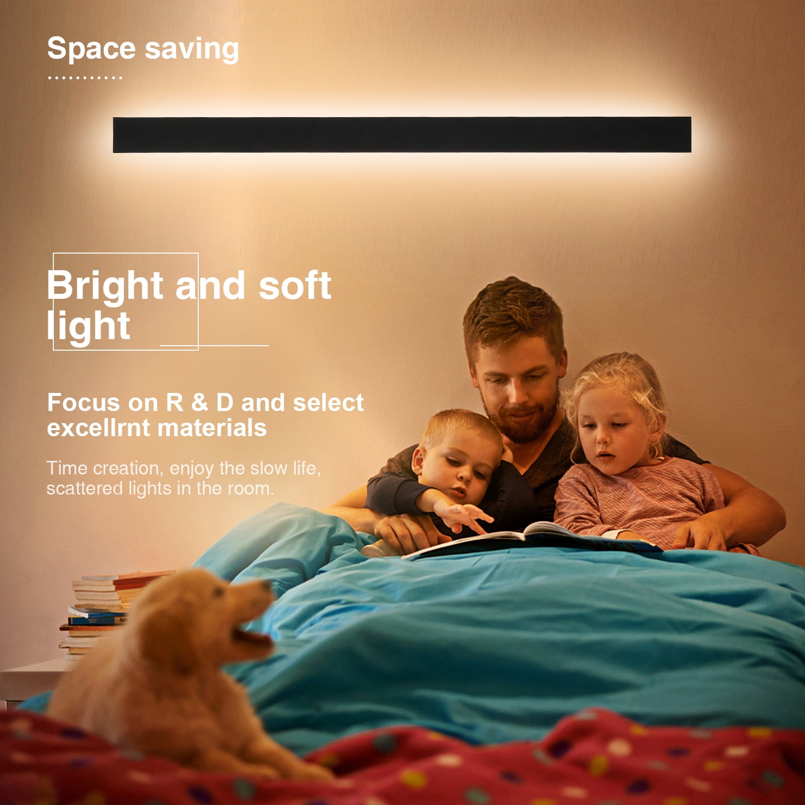 79in Modern Outdoor Wall Light Waterproof IP65 Linear Long Wall Lamp 3000K Outdoor Wall Sconce