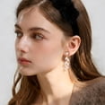 thumbnail image 5 of APSVO 18K Rose Gold Plated Drop Earrings for Women CZ Lightweight Hypoallergenic Post Dangle Earrings Prom Wedding Birthday Graduation Jewelry Gifts Teen Mom Bride Bridesmaid Girlfriend Wife, 5 of 7