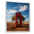 thumbnail image 2 of Designart "Isolated Connections Red Telephone Booth" Cityscapes Floater Framed Canvas Wall Art, 2 of 7