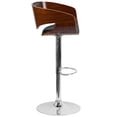 thumbnail image 2 of Walnut Bentwood Adjustable Height Barstool with Black Vinyl Seat, 2 of 4