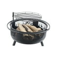 thumbnail image 3 of Blue Sky Outdoor Living 36" Round Deer in Woods Fire Barrel with Grill, Screen, and Lift, Black, 3 of 8