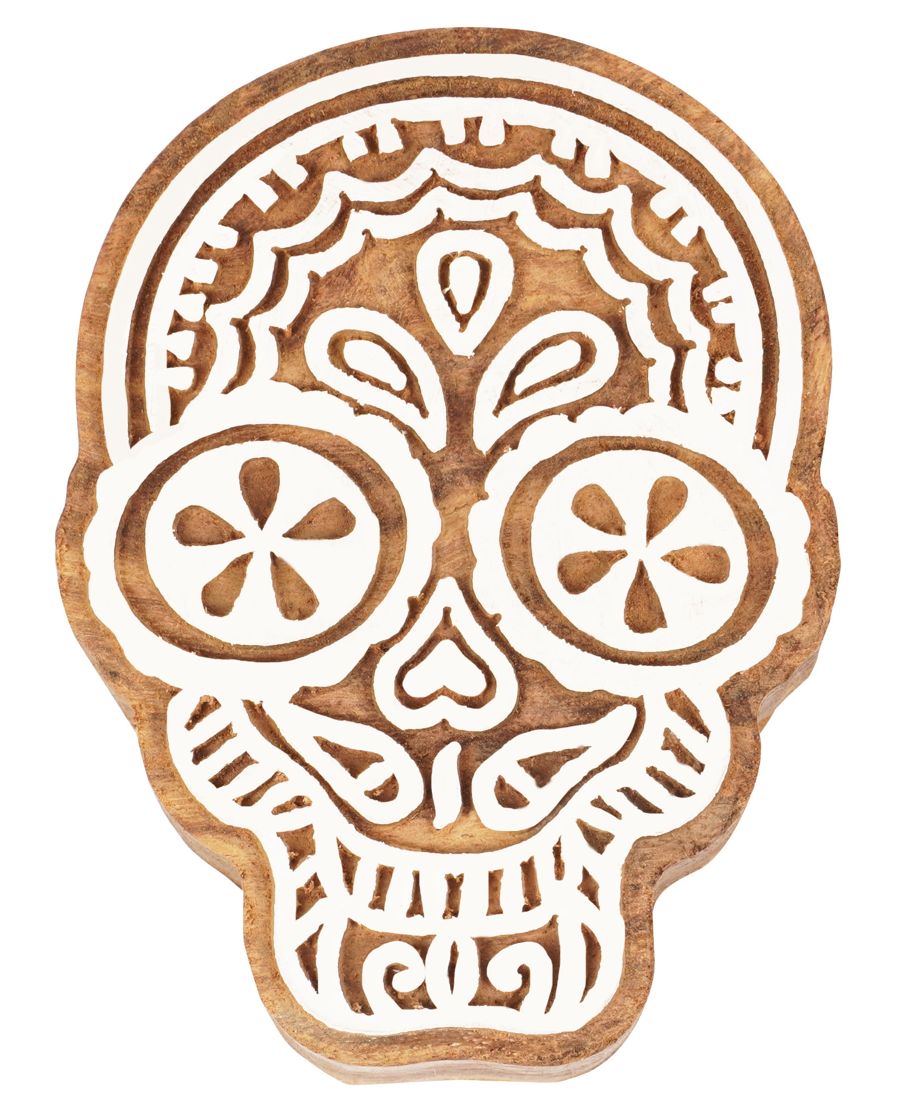 IBA Indianbeautifulart Textile Printing Block Skull Hand Carved Wooden ...