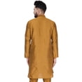 thumbnail image 5 of SKAVIJ Men's Art Silk Long Shirt Indian Casual Party Kurta (Large, Brown), 5 of 6
