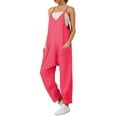 thumbnail image 4 of Fantaslook Jumpsuits for Women Casual Loose Rompers Sleeveless Spaghetti Strap Overalls Jumpers Harem Long Pants with Pockets, 4 of 9