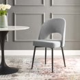 thumbnail image 2 of Side Dining Chair, Fabric, Black Grey Gray, Modern Contemporary Urban Design, Kitchen Room Cafe Bistro Restaurant Hospitality, 2 of 9