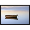 thumbnail image 1 of Ocean at Dawn - Small Boat Anchored - Lantern Press Photography (36x24 Giclee Art Print, Gallery Framed, Black Wood), 1 of 1