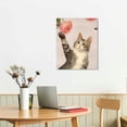 thumbnail image 2 of Nawypu Watercolor Lovely Cat Art Print- Flower Pet Cat Canvas Wall Art-Modren Animal Themd for Kids Bedroom Pet Shop Decoration, 2 of 4