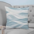thumbnail image 4 of 14x14 Pillow Covers Set of 2, White Blue Ombre Stripe Throw Pillow Covers Decorative Couch Cushion Case, Modern Abstract Moire Waves Microfiber Square Pillowcases for Bedroom Car Living Room, 4 of 7