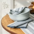 thumbnail image 6 of over&back 18x108 Woven Striped Table Runner - Washable Table Runners for a Custom Home Decor Tablescape - Coffee Table, Dinner Table, Living Room - Blue, 6 of 7