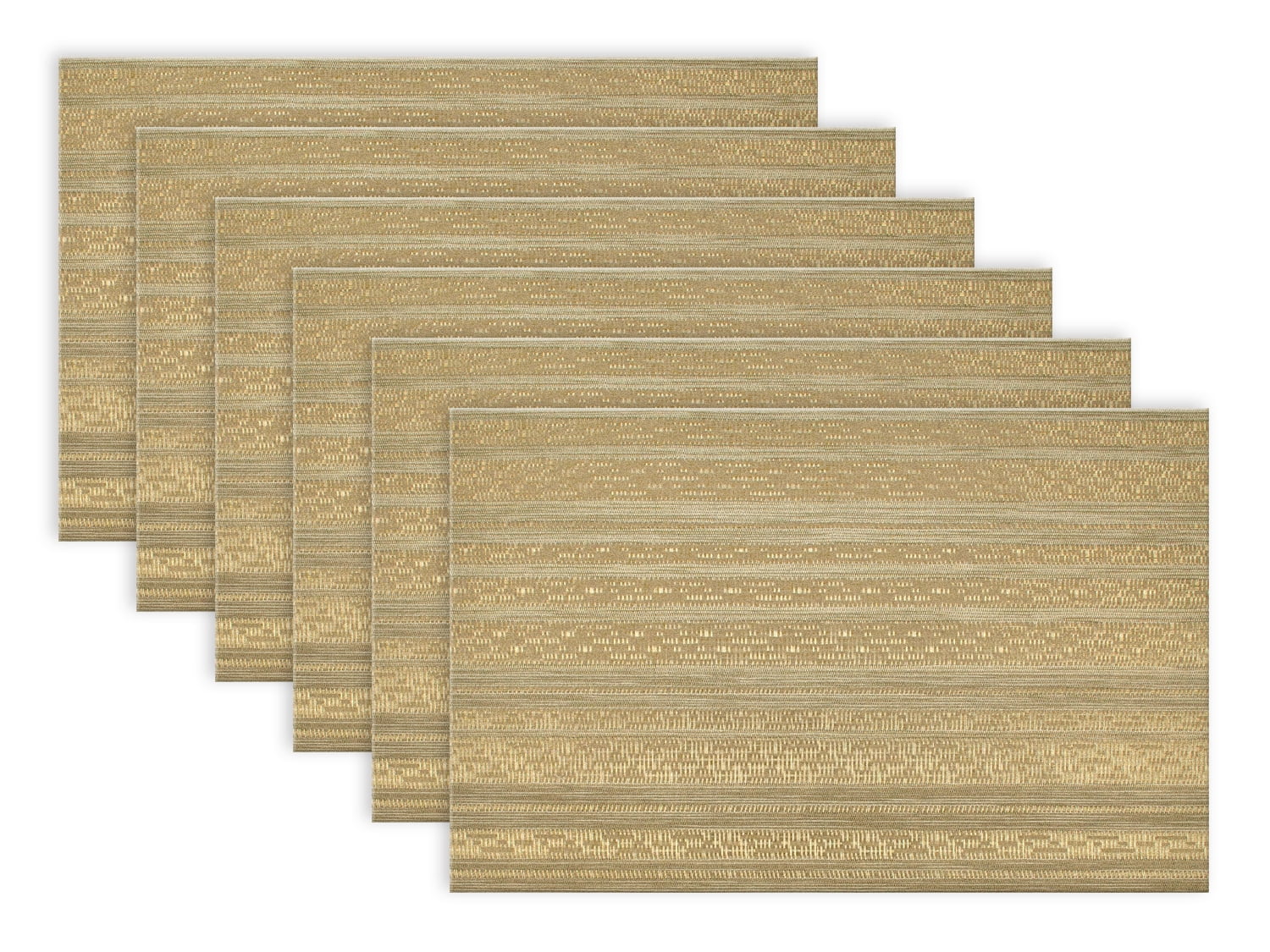Set of 6 Gold Colored Basket Weave Rectangular Placemats 18" Walmart