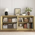 thumbnail image 6 of Rumiiro Fluted Sideboard Buffet Credenza Modern Minimalist 4 Doors, Adjustable Shelves, Rebound Device, 1 Piece, 63 x 16 x 30 in, Wood, 6 of 6