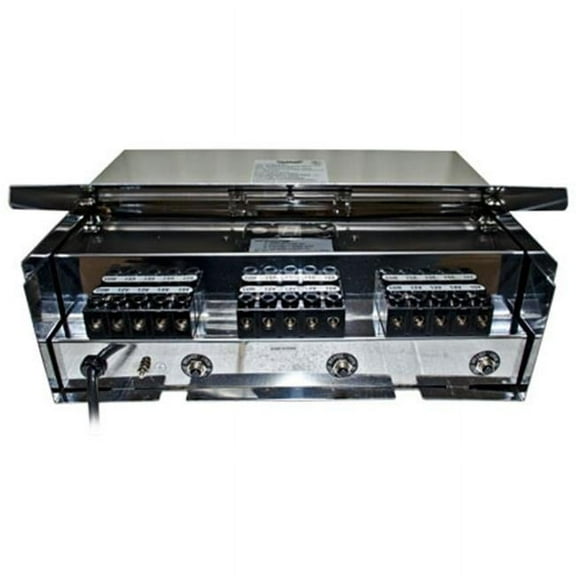 Dabmar Lighting Magnetic 900 Watt Low Voltage Multi-Tap Transformer with Digital Timer and Photocell, Stainless Steel