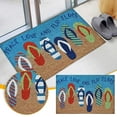 thumbnail image 2 of JeashCHAT Welcome Doormat, Summer Flip Flops Beach Door Mat Indoor Entrance Bathroom Floor Mat Non-Slip Summer Home Decor Washable Welcome Mat, 23.6 x 15.7in, 2 of 5