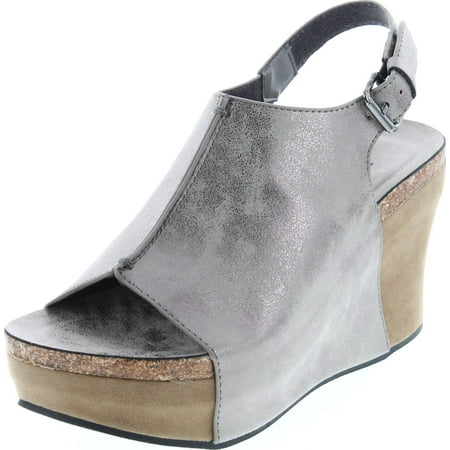 

Pierre Dumas Hester-14 Women Low Wedge With an Adjustable Side Buckle Sandals Pewter 9