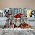 thumbnail image 2 of Pratyus Gnomes Flannel Throw Blanket for Couch Sofa Bed Christmas Home Decor Blanket All Seasons Comfort 50x60in, 2 of 6