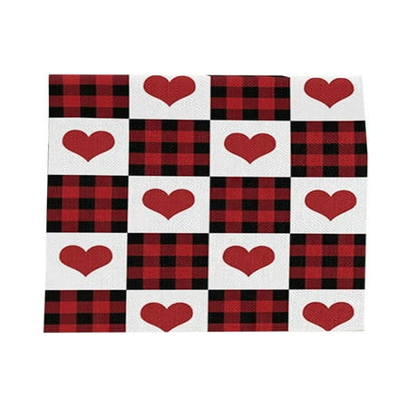 

New Linen Table Flag Valentine Day Red And Flower Letter Party Decoration Heat Cushion Table Flag Hot Sale Clearance