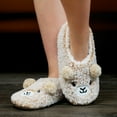 thumbnail image 2 of Cozylook Cute Animal Slipper Socks for Toddler Kids Girls Women, Fuzzy Fluffy Sherpa Lined, Non-Slip Indoor House Shoes, Cozy Birthday Christmas Gifts, Bear Adult 9-10, 2 of 6